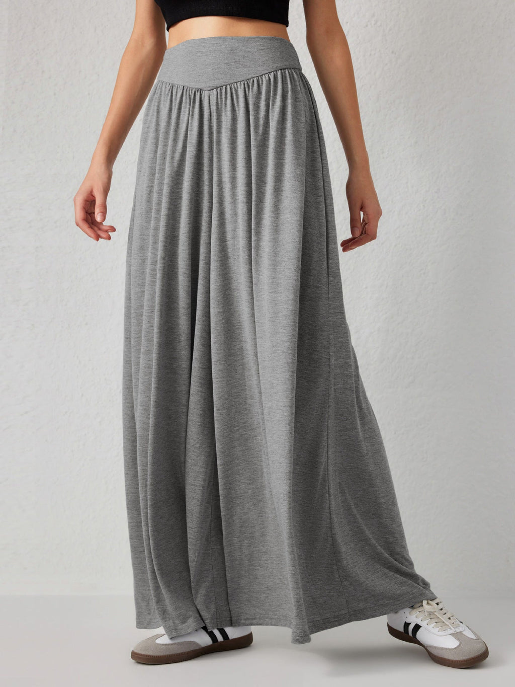 Damen weite Jersey-Hose mit hohem Bund