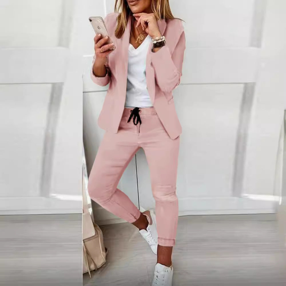 Damen nan zweiteiliges Blazer-Jogger-Set mit tailliertem Blazer und elastischer Bundhose Shop Nory