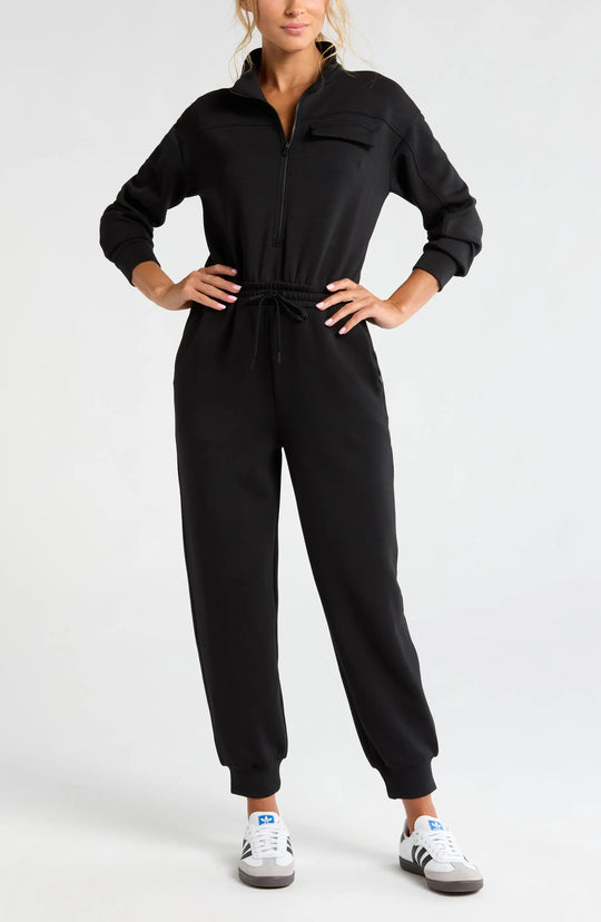 Damen Modischer Jumpsuit mit Stehkragen und Kordelzug