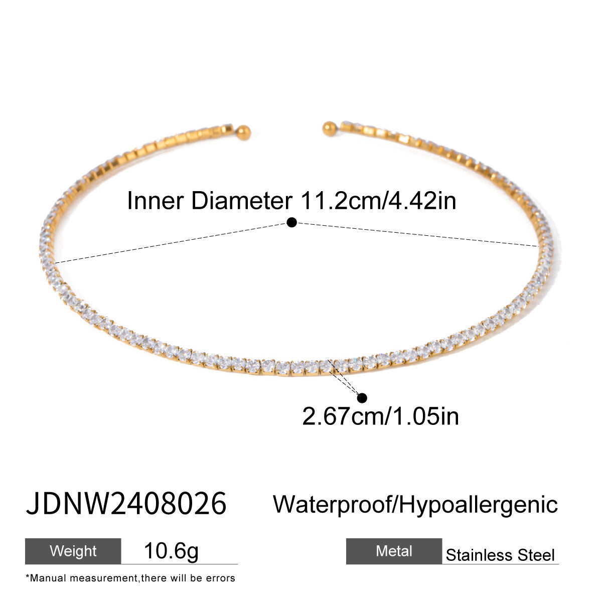 Damen Offenes Armband mit funkelnden Zirkonia-Akzenten Shop Nory