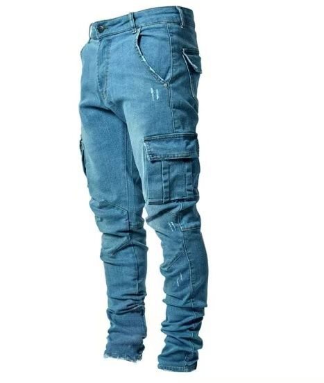 Herren Eng geschnittene Cargo-Jeans mit Stretch und Mehrfach-Taschen Shop Nory