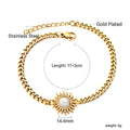 Damen Edelstahl Armkettchen mit goldplattiertem Sonnenanhänger Shop Nory