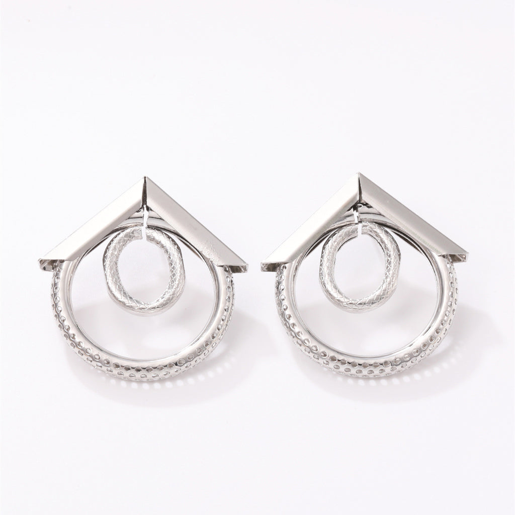 Damen Hängende Ohrringe mit elegantem, geschwungenem Ringdesign Shop Nory