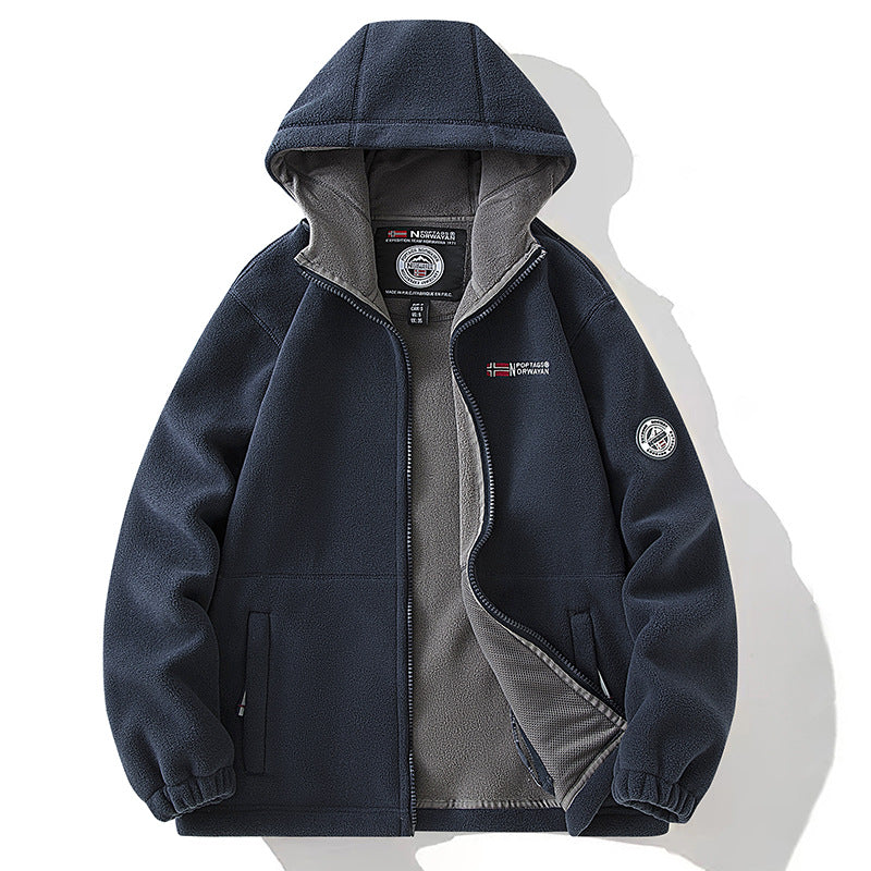 Damen Kapuzen-Fleecejacke mit Teddyfutter und durchgehendem Reißverschluss Shop Nory