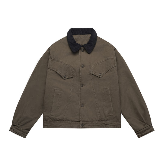 Herren Oversized Canvas‑Blousonjacke mit Cordkragen und aufgesetzten Pattentaschen Shop Nory