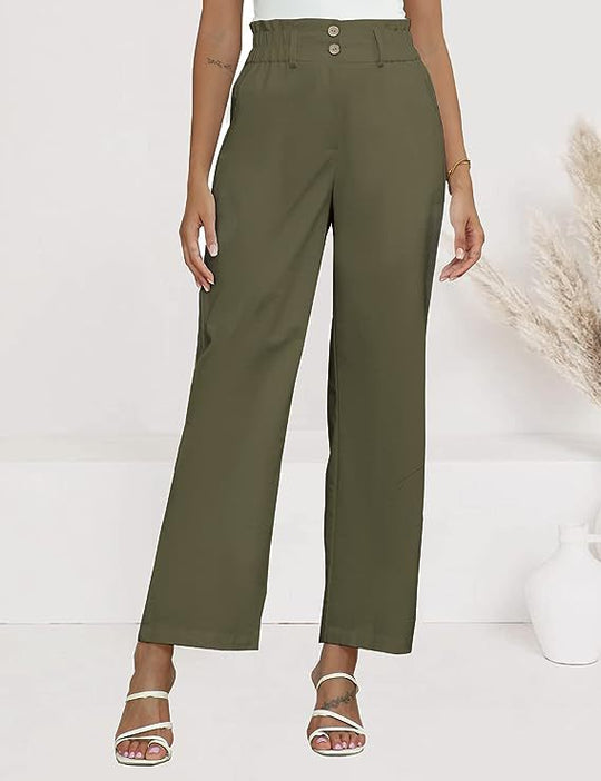 Damen Hochtaillierte Palazzo-Hose mit Paperbag-Bund Shop Nory