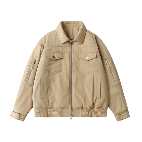 Unisex Urbaner Utility‑Blousonjacke mit Cargo‑Taschen und Zwei‑Wege‑Reißverschluss Shop Nory