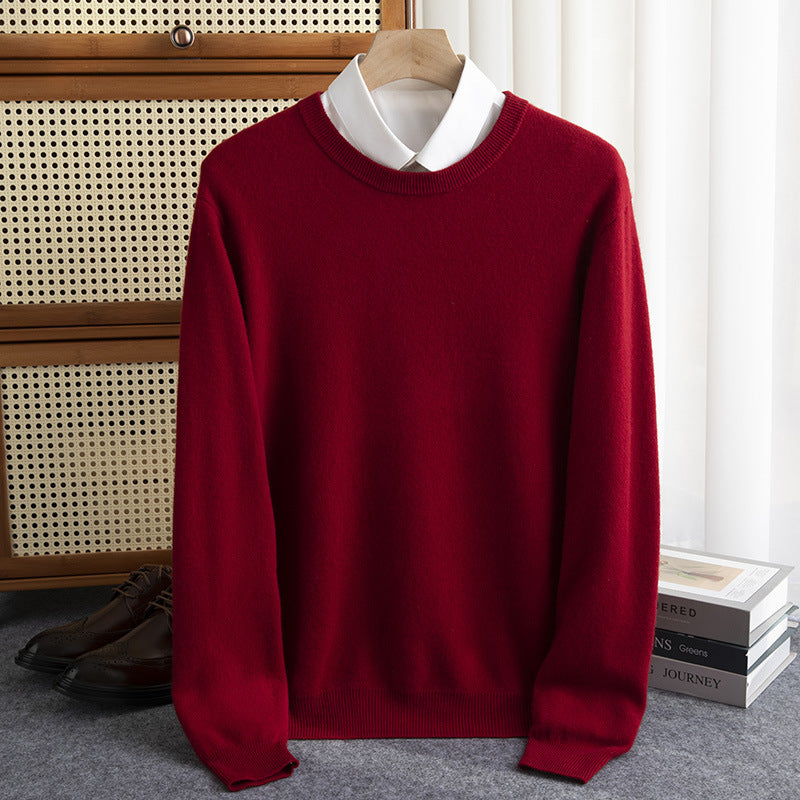 Herren Schlichter Rundhals-Feinstrickpullover kaschmirähnliche Haptik mit gerippten Abschlüssen Shop Nory