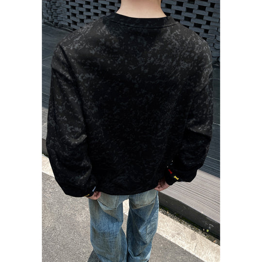 Herren Oversize-Sweatshirt mit Marmor-Effekt und bunten Knochenstickereien Shop Nory