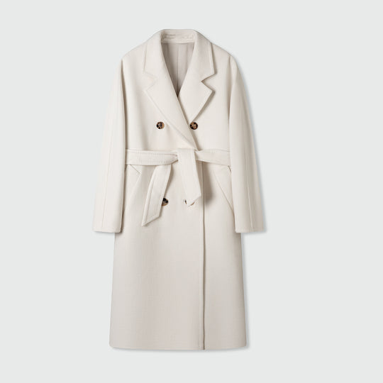 Damen Eleganter Double-Breasted Wollmischung Mantel Shop Nory