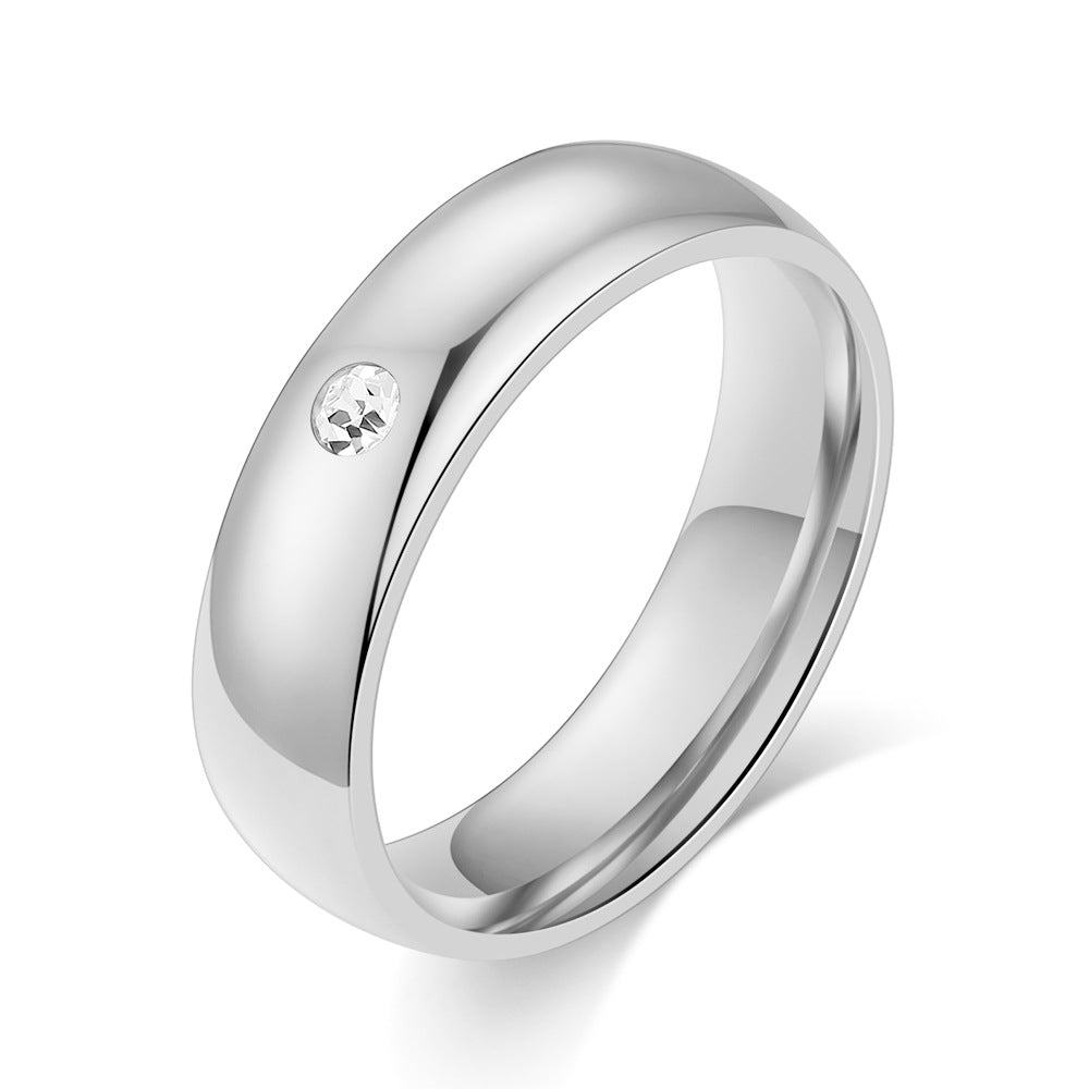 Damen Ring mit funkelndem Kristall und modernem, poliertem Design Shop Nory