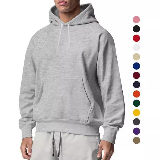 Herren nan Premium-Kapuzenpullover mit Kängurutasche, innen angerautem Fleece, verstärkter Nackennaht und geripptem Saum Shop Nory