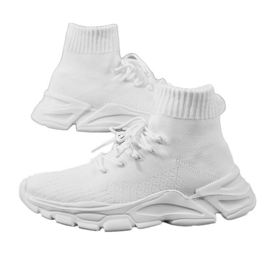 Damen Strick‑Sockensneaker mit hohem Schaft, gepolsterter Plateau‑Laufsohle und elastischem Schnürsystem Shop Nory