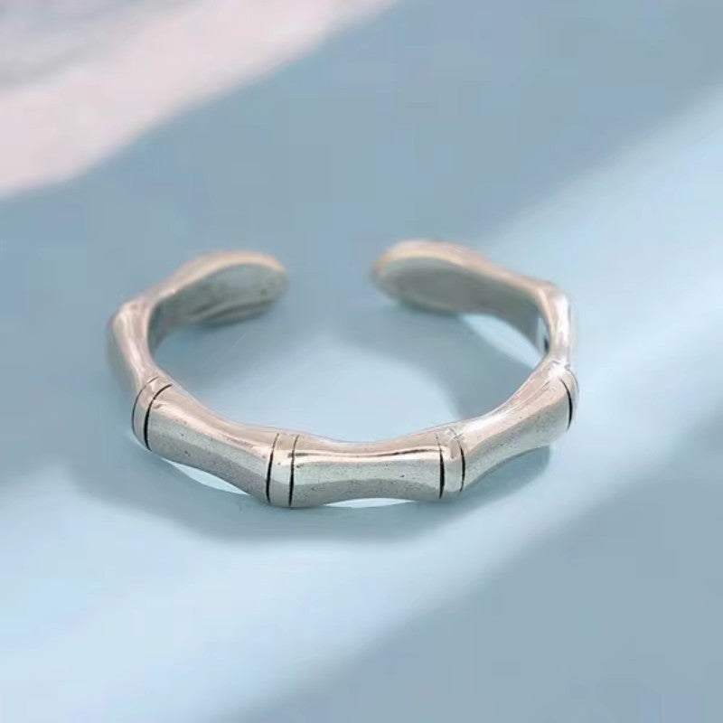 Damen modischer offen gestalteter Ring mit Bambus-Motiv Shop Nory