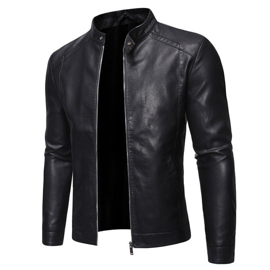 Herren jacke mit modernem Stehkragen und glattem Finish
