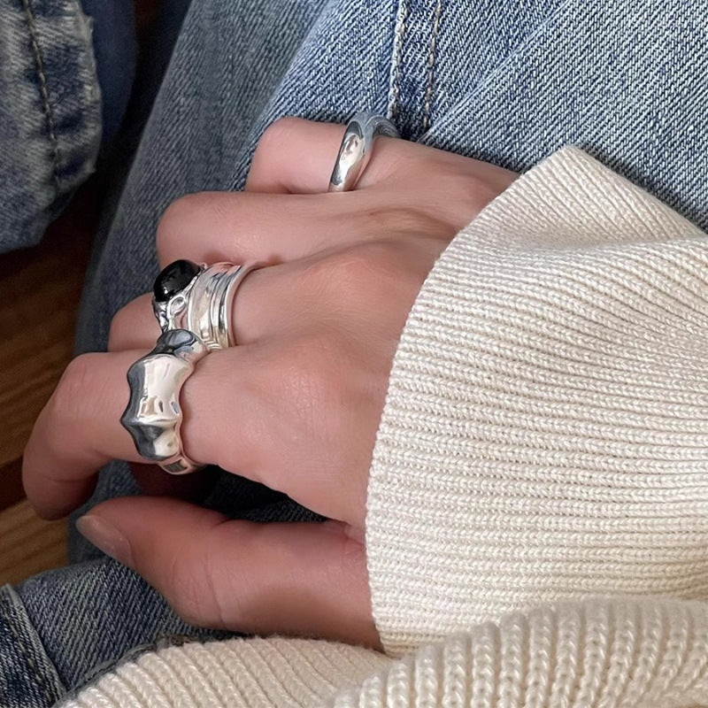 Damen moderner und eleganter Ring aus hochwertigem Edelstahl Shop Nory
