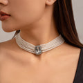 Damen Perlen-Choker mit funkelndem Anhänger Shop Nory