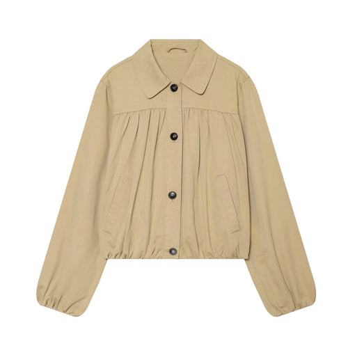 Damen Kurzjacke mit geraffter Brustpartie, Tunnelzugsaum und Ballonärmeln Shop Nory