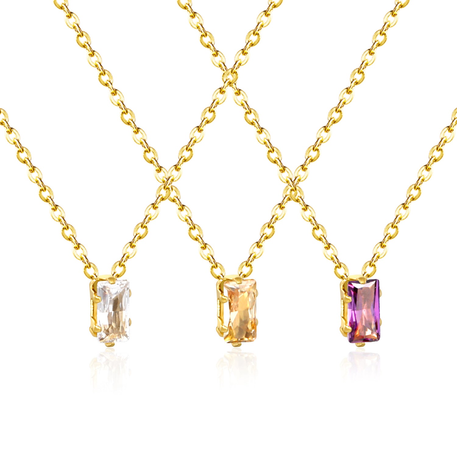 Damen edle Halskette mit funkelndem Kristallanhänger und verstellbarem Kettendesign Shop Nory