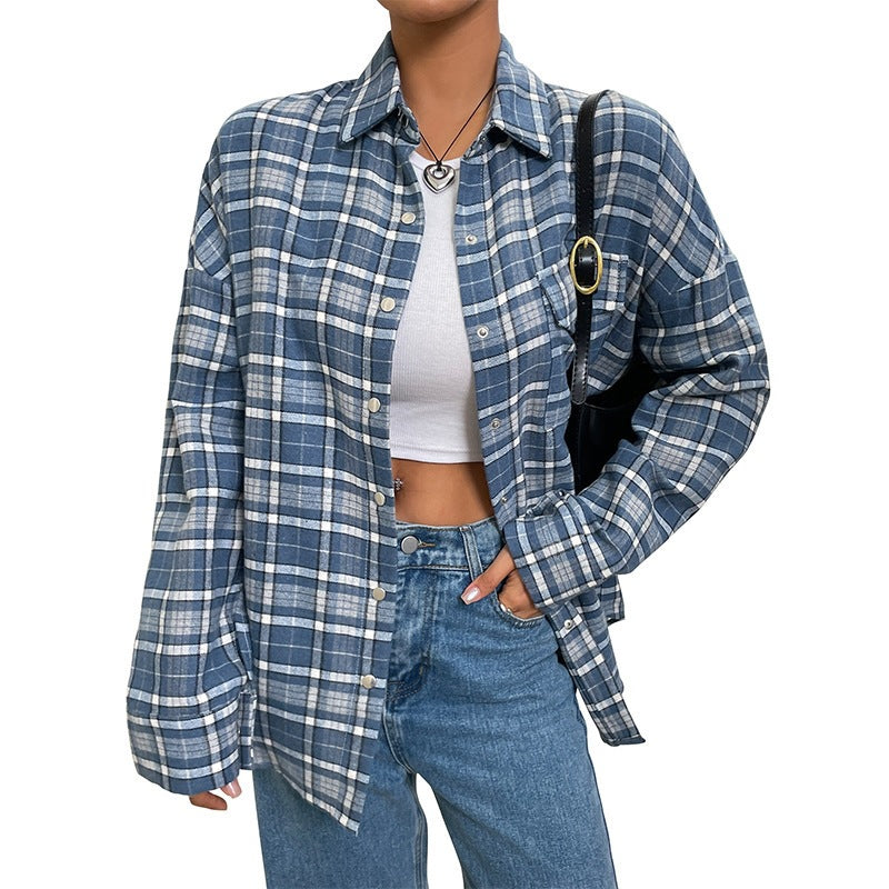 Damen Karierte Overshirt Shop Nory