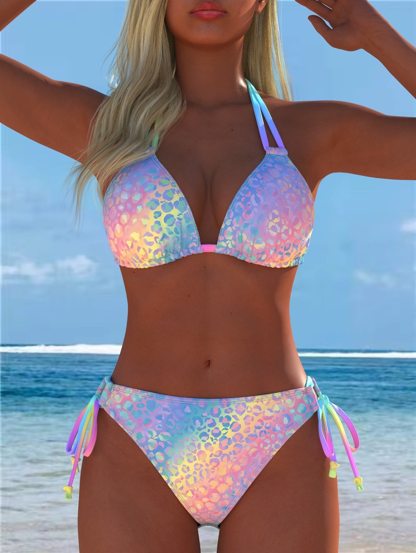 Damen Bikini-Set mit verspieltem Schnitt und trendigem Mustermix Shopnory