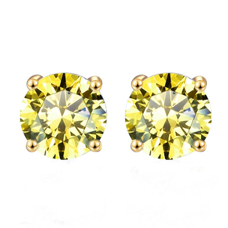 Damen Ohrringe mit funkelnden blauen Kristallen und elegantem goldenen Rahmen Shop Nory