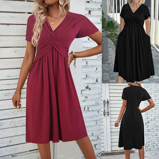 Damen Jumpsuit mit figurbetontem Wickeldesign und elegantem V-Ausschnitt