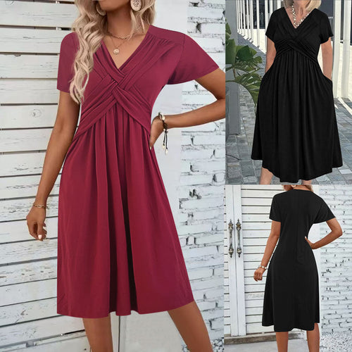 Damen Jumpsuit mit figurbetontem Wickeldesign und elegantem V-Ausschnitt
