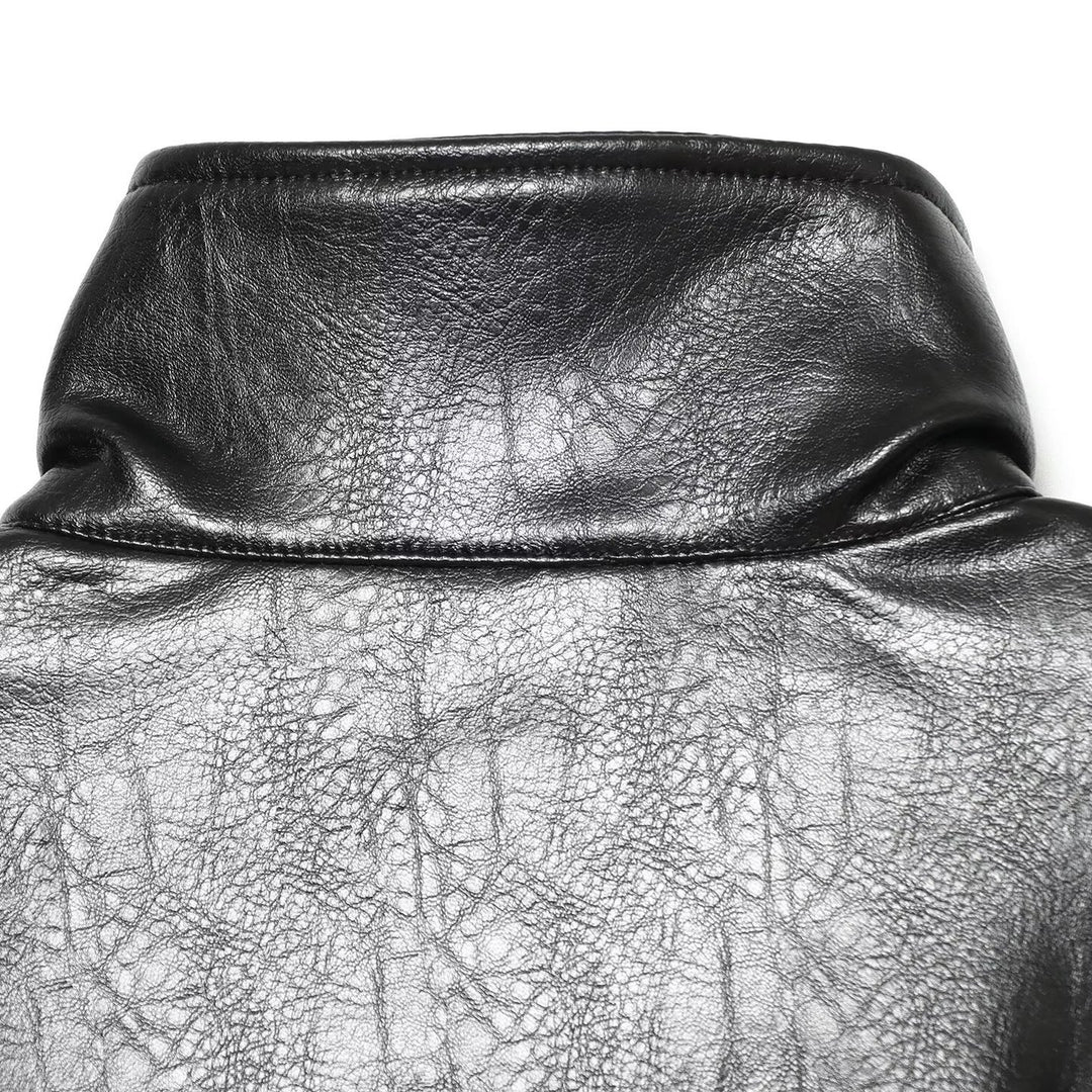 Damen Kunstleder-Shortcoat mit hohem Stehkragen, Taillenbindegürtel und Teilungsnähten Shop Nory