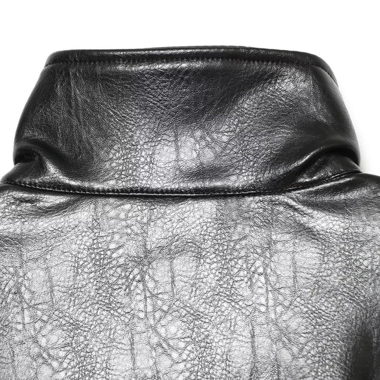 Damen Kunstleder-Shortcoat mit hohem Stehkragen, Taillenbindegürtel und Teilungsnähten Shop Nory