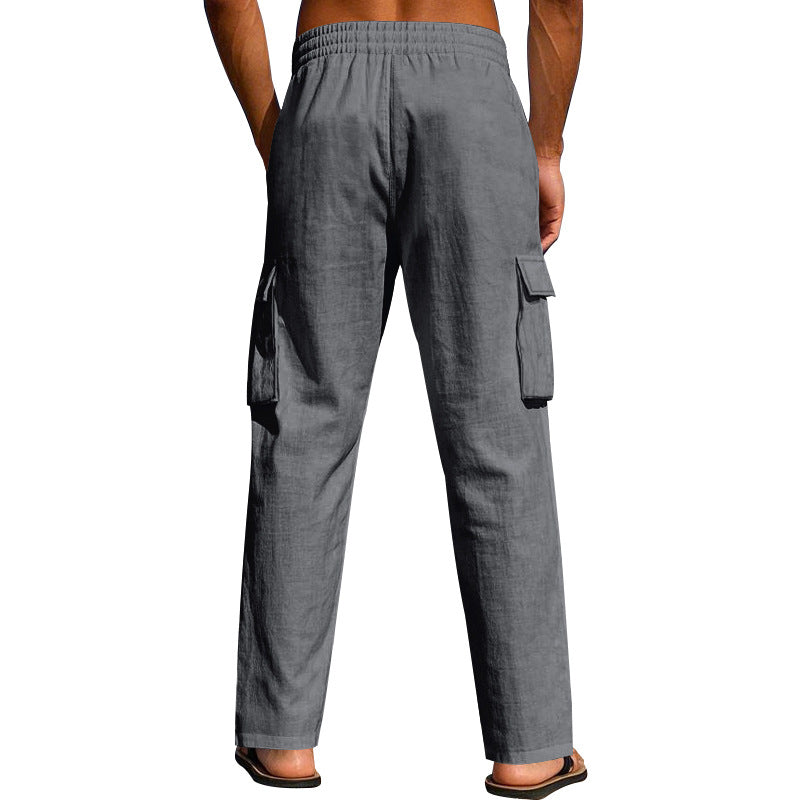 Herren nan lockere Cargo-Freizeithose mit elastischem Tunnelzugbund und mehreren Taschen Shop Nory