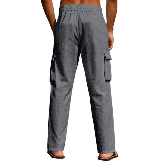 Herren nan lockere Cargo-Freizeithose mit elastischem Tunnelzugbund und mehreren Taschen Shop Nory
