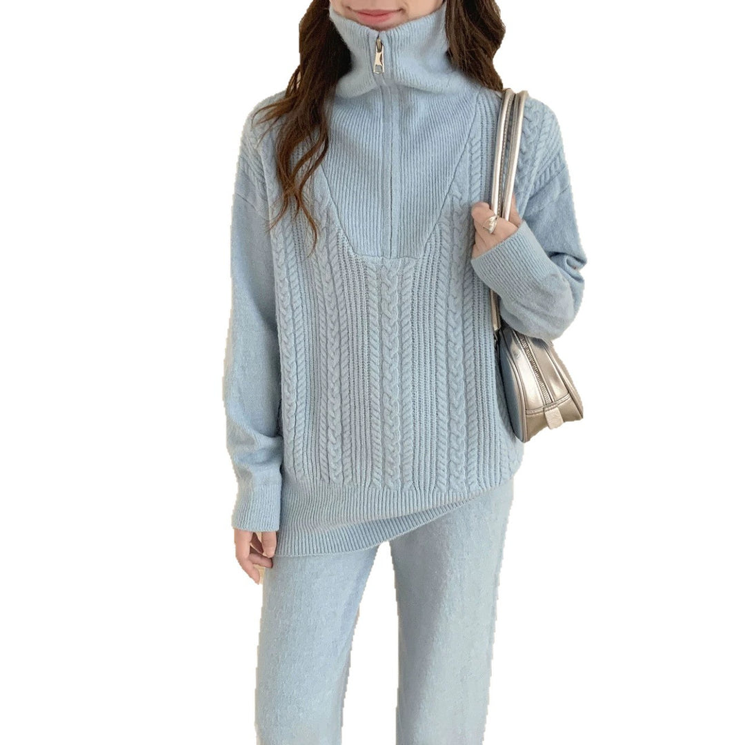 Damen Sportlicher Wollpullover mit hohem Kragen Shop Nory