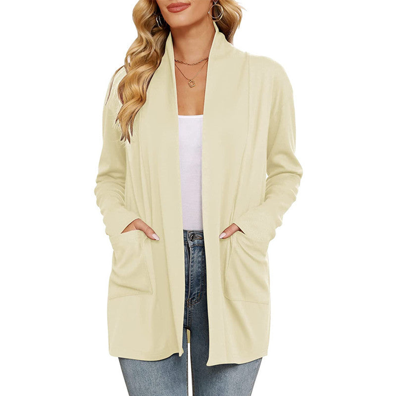 Damen lässiger Longcardigan mit Taschen