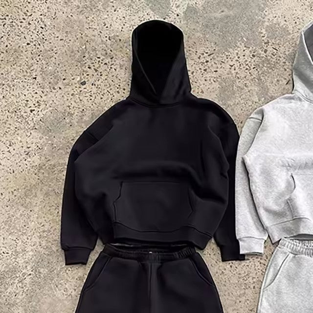 Herren nan urbaner Boxy-Hoodie mit verkürztem Rumpf, überschnittener Schulter und weichem Fleece-Innenfutter Shop Nory