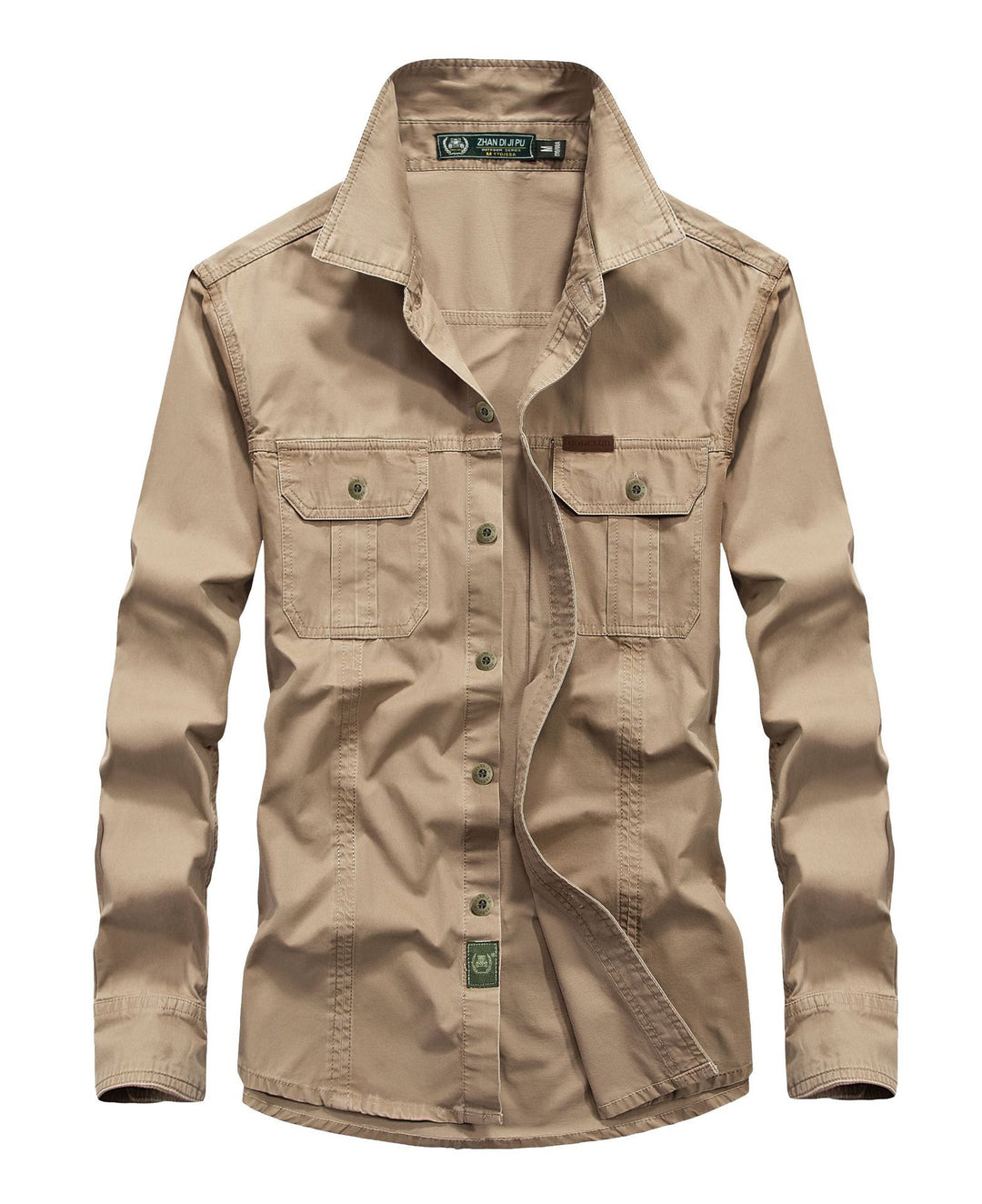 Herren leichtes Canvas-Fieldhemdjacke mit Brustpattentaschen und verstärkten Nähten Shop Nory