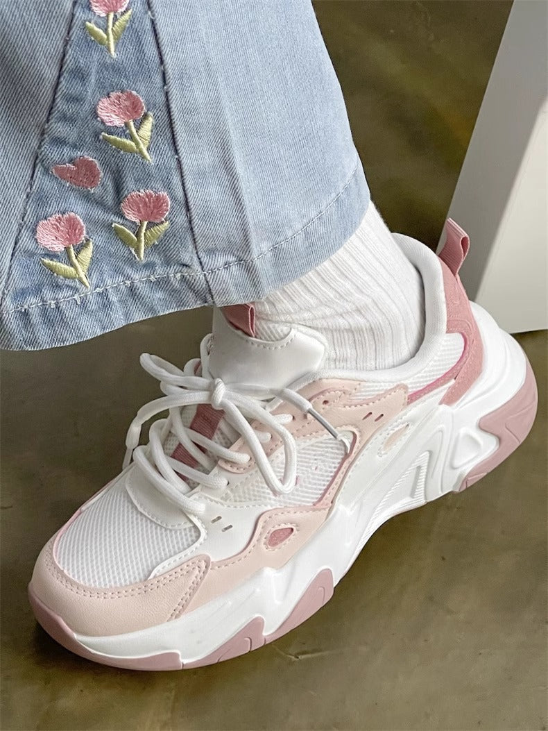 Damen Sportliche Chunky Sneaker mit atmungsaktivem Mesh und bequemer Dämpfung