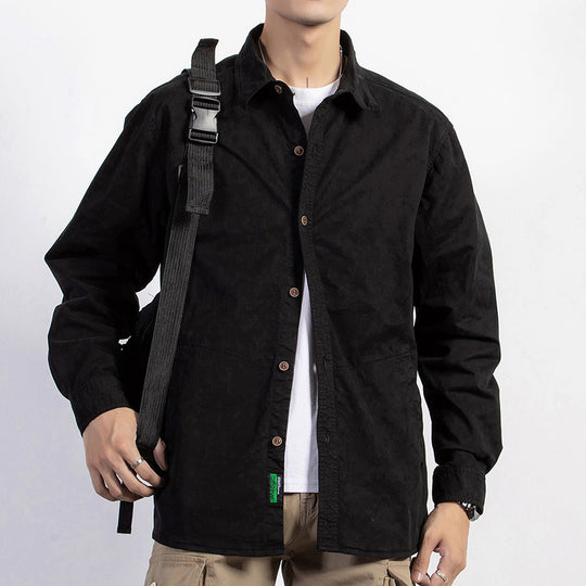 Herren leichtes Utility-Overshirt mit Knopfleiste und Hemdkragen Shop Nory