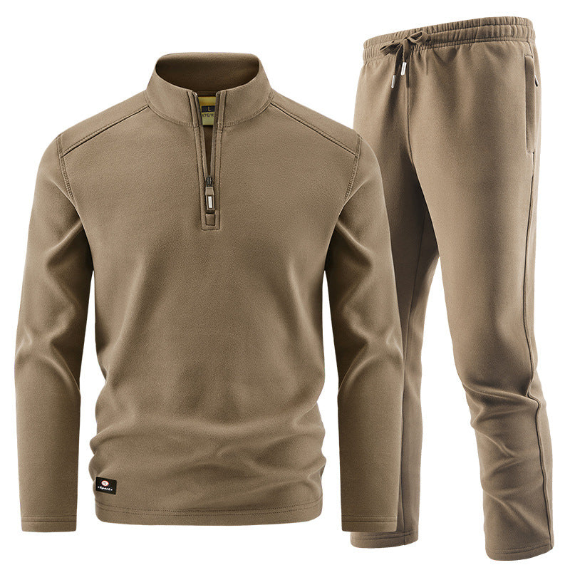 Herren Fleece-Trainingsset mit Stehkragen und Elastikbund Shop Nory