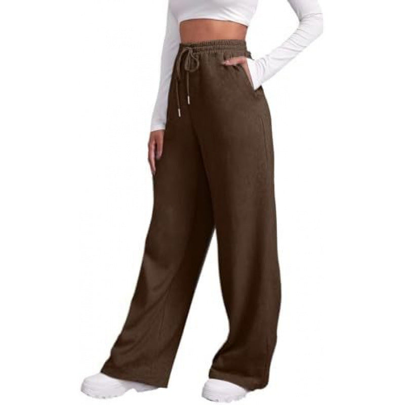 Damen nan fließende High-Waist Palazzo-Loungehose aus leichtem Jersey mit Elastikbund und praktischen Eingrifftaschen Shop Nory