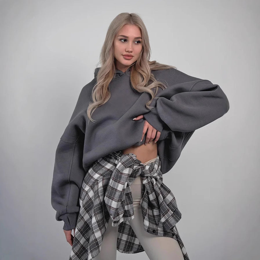 Damen oversized Kapuzenpullover mit extraweiter Passform und tief geschnittener Kapuze Shop Nory