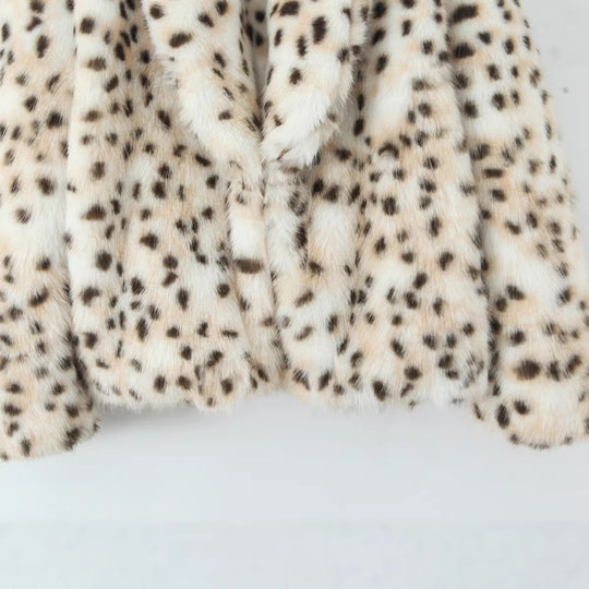 Damen langer Kunstfellmantel im Leopardenmuster mit Oversize-Schnitt Shop Nory