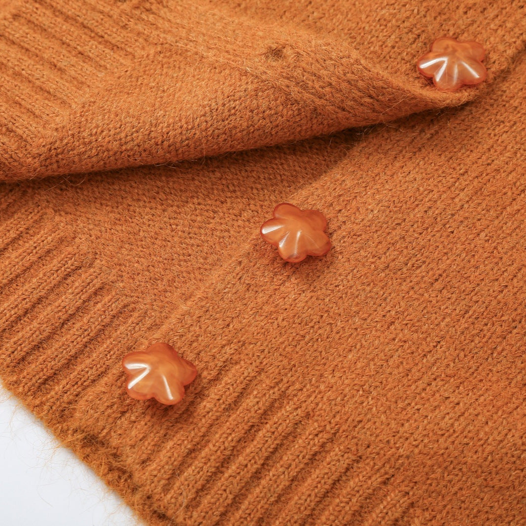 Damen Grobstrick‑Pullover mit floraler Spitzenkordel am Ausschnitt Shop Nory