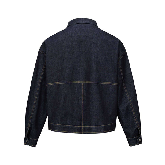 Unisex Kastig geschnittener Denim‑Blouson mit Metallreißverschluss und Pattentaschen Shop Nory