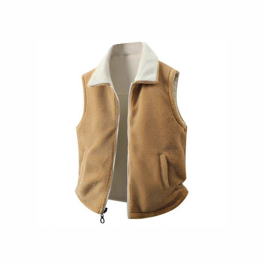 Damen Ärmellose Teddyfleece-Weste mit Stehkragen und durchgehendem Reißverschluss Shop Nory