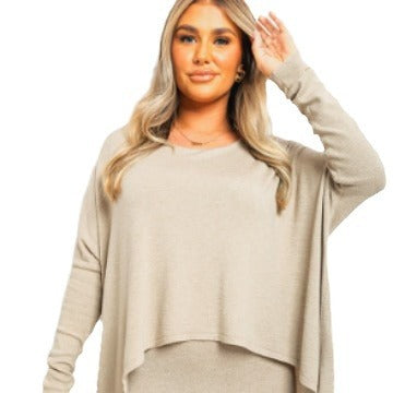 Damen asymmetrisches Minikleid mit überschnittenen Schultern