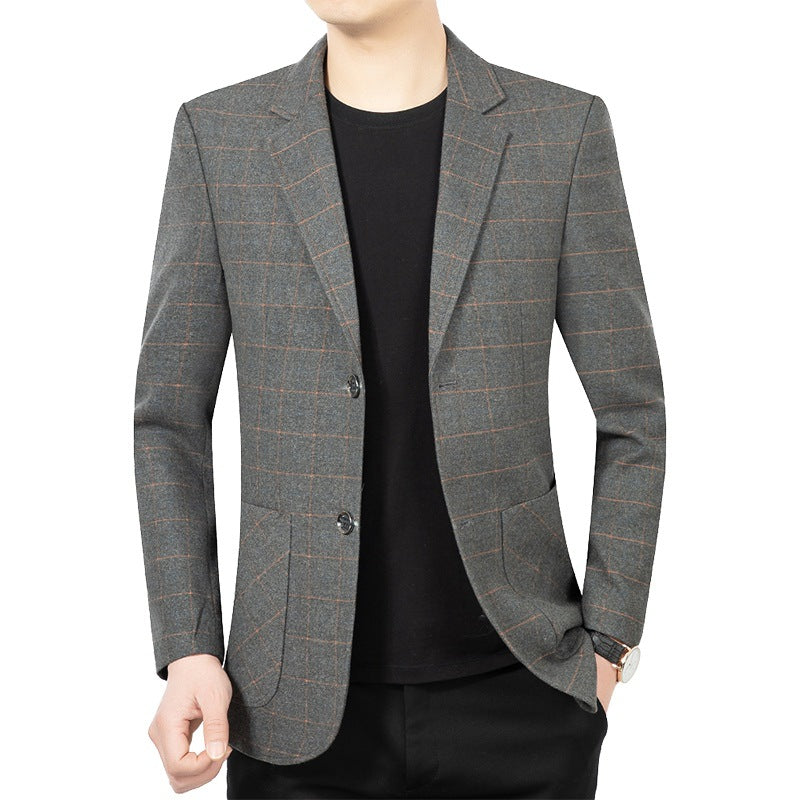 Herren Kariertes Slim-Fit Sakko aus Wollmischung Shop Nory