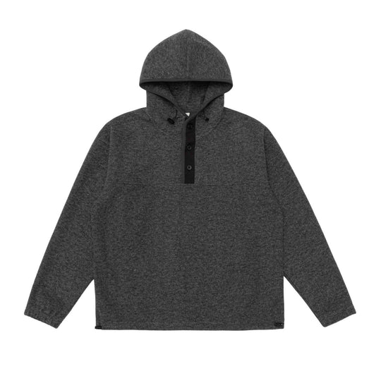 Unisex Oversize Fleece-Halbzip Hoodie mit Knopfleiste, Kordelzug und Kängurutasche Shop Nory