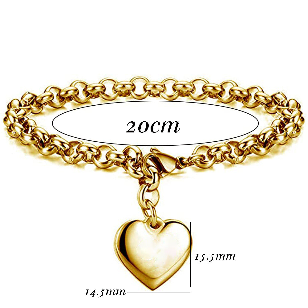 Damen Armband mit herzförmigem Anhänger und elegantem Gliederdesign Shop Nory