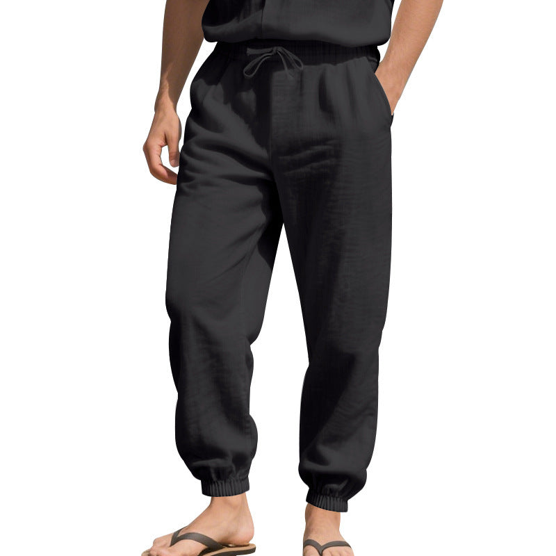 Herren Leichte Haremshose aus atmungsaktivem Material mit seitlichen Taschen